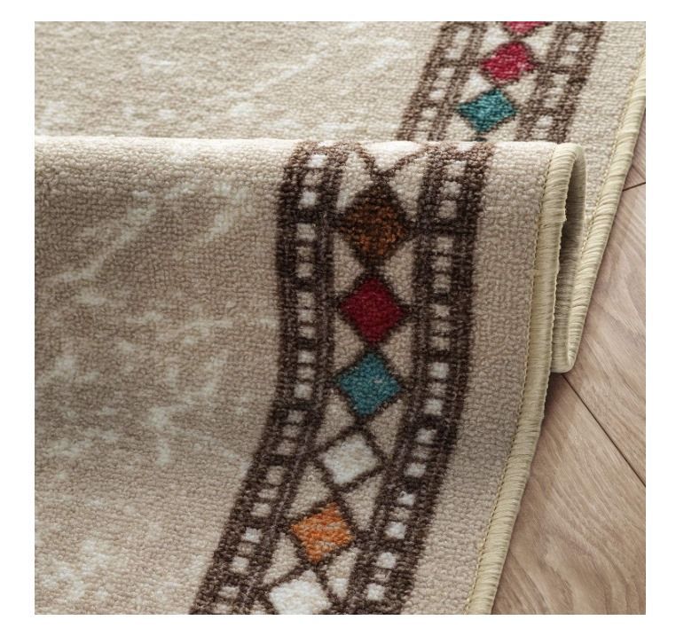 Alfodia Alfombra de Pasillo Crema 70 cm x 3 metros con Goma Sin Overlock-2