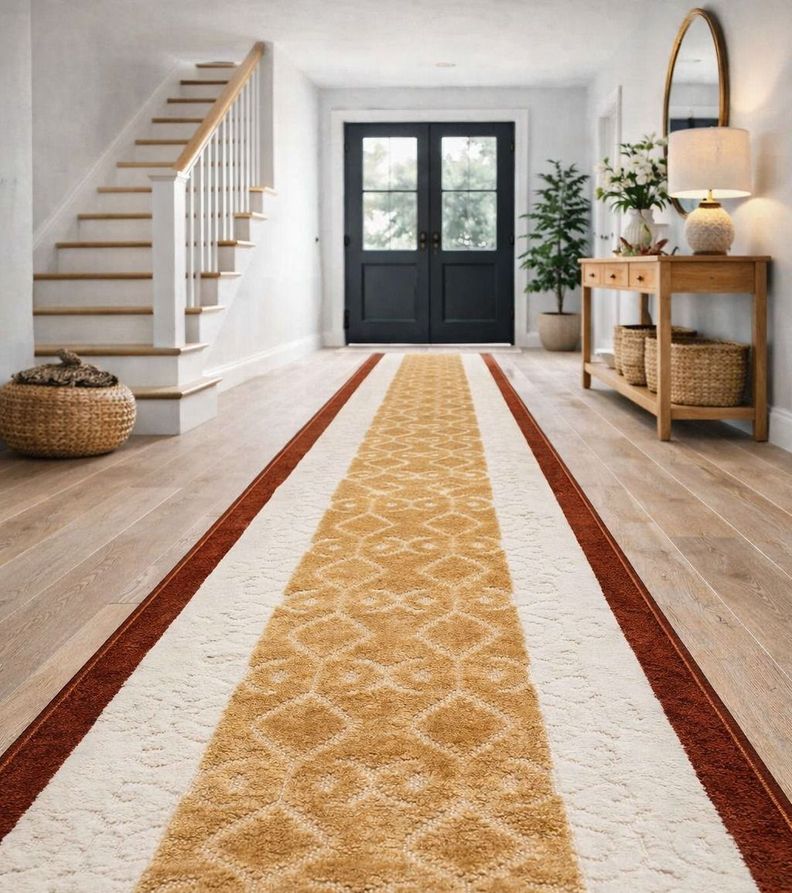 Alfombra de Pasillo Cafe 67 cm x 3 metros con Goma Sin Overlock