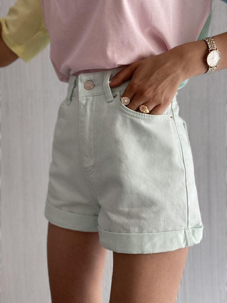 Short Mujer Azul Claro Regular Sarah&Ella-2