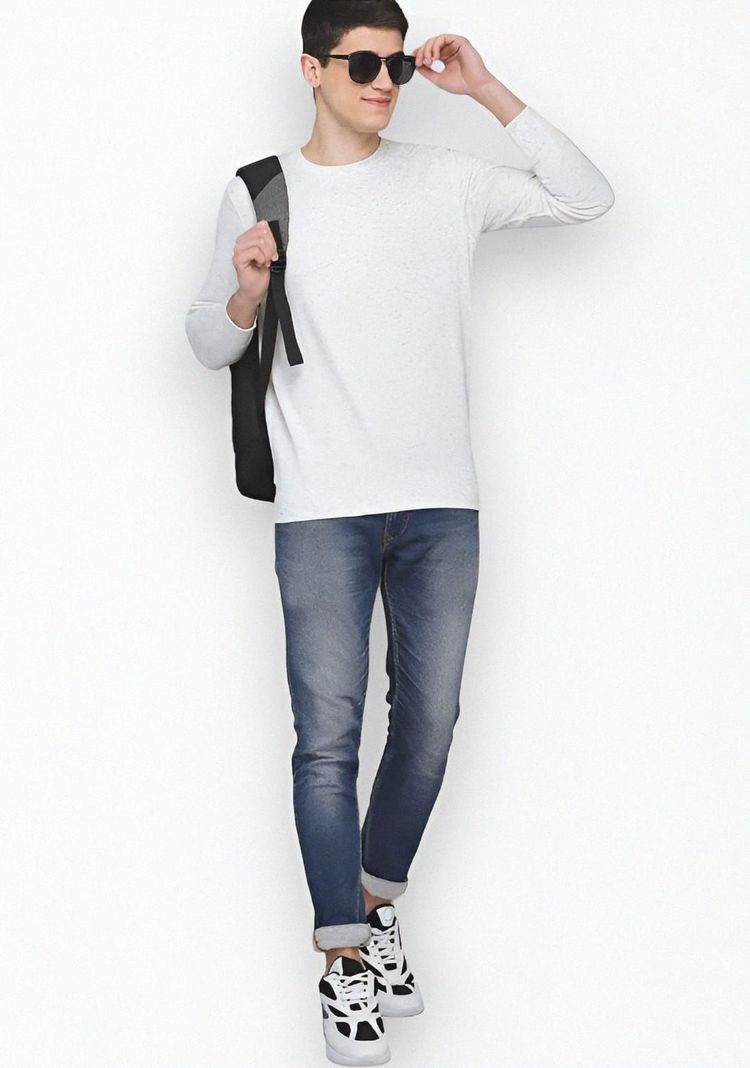 Polera Algodon Casual Regular Fit Manga Larga -1