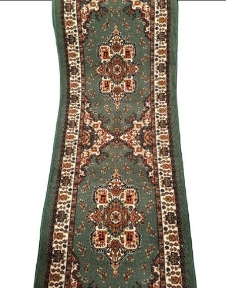 Alfombra de Pasillo Verde 70 cm x 3 metros con Goma Sin Overlock-1