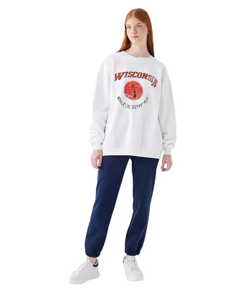 Poleron Blanco Oversize Mujer Sarah Ella-1