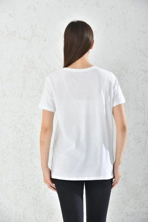 Polera Mujer Blanco Casual Manga Corta -3