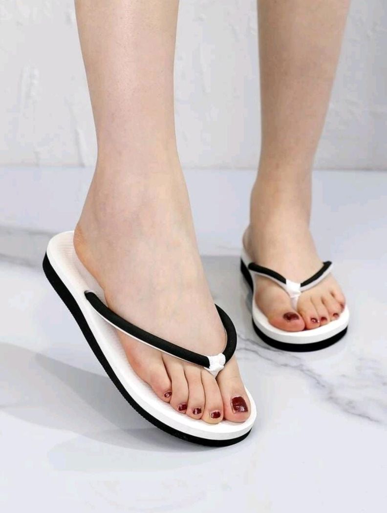 Sandalia de Dedo Mujeres Negro Blanco para Verano-5