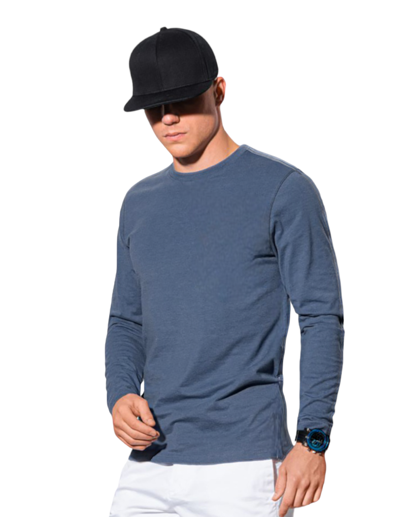 Polera Hombre Morado Manga Larga Casual-0