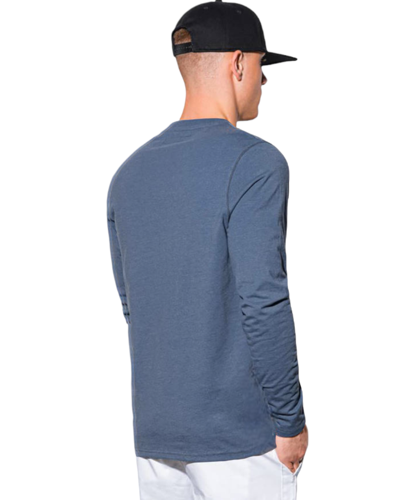 Polera Hombre Morado Manga Larga Casual-2