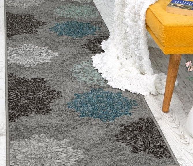 Alfodia Alfombra de Pasillo Gris 70 cmx 5 metros con Goma Sin Overlock-0