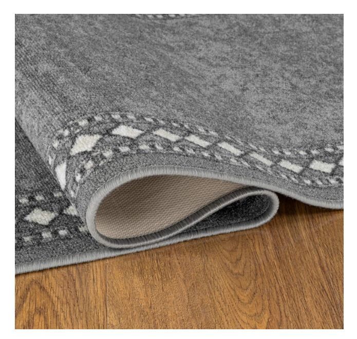 Alfodia Alfombra de Pasillo Gris 70 cm x 3 metros con Goma Sin Overlock-2
