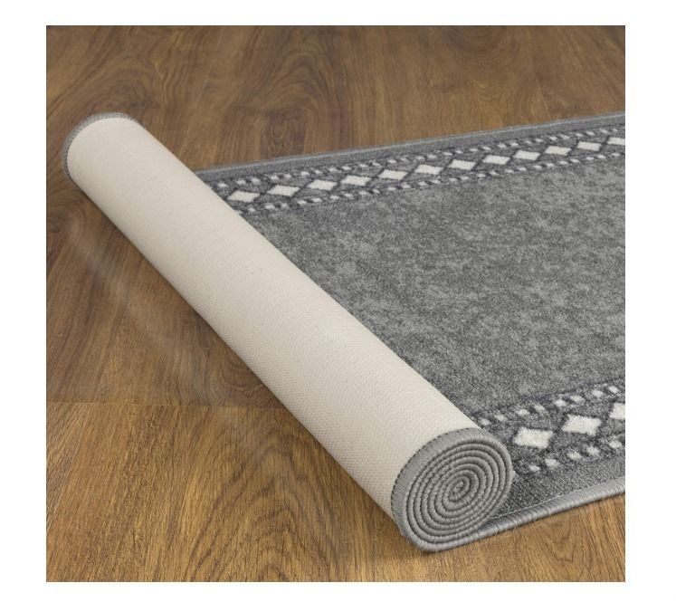 Alfodia Alfombra de Pasillo Gris 70 cm x 3 metros con Goma Sin Overlock-3