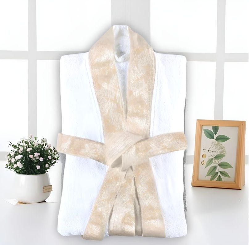 Bata de Baño Turco Unisex Adulto Blanco con Capucha-0