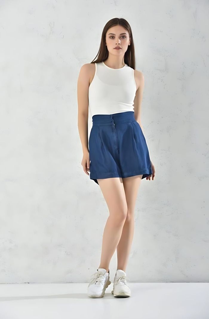Short Denim Mujer Azul Holgado Sarah&Ella-1