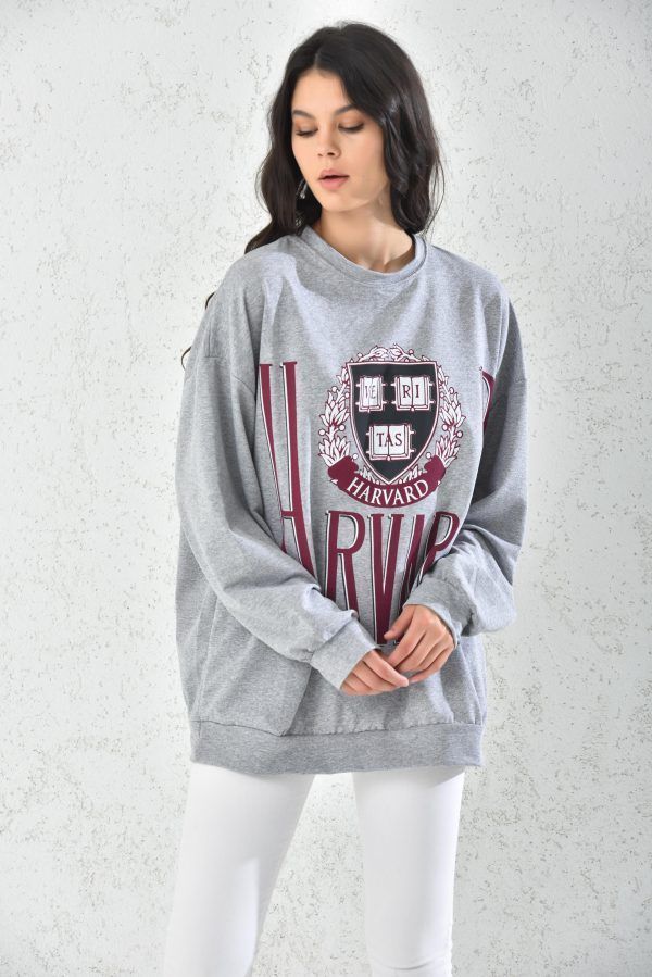 Poleron Oversize Mujer Gris Sarah&Ella-2
