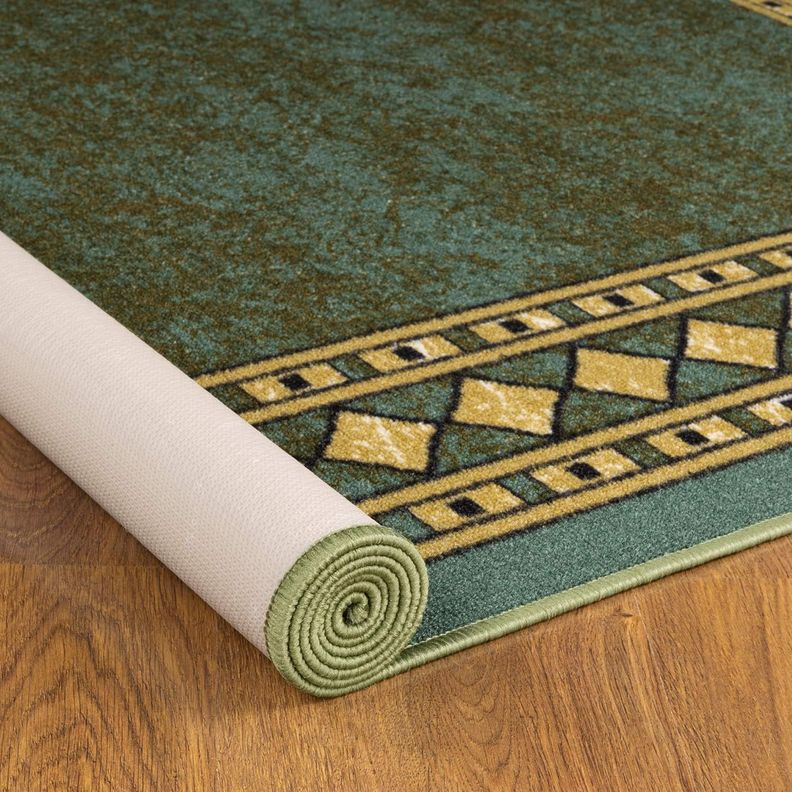 Alfodia Alfombra de Pasillo Verde 70 cm x 3 metros con Goma Sin Overlock-2