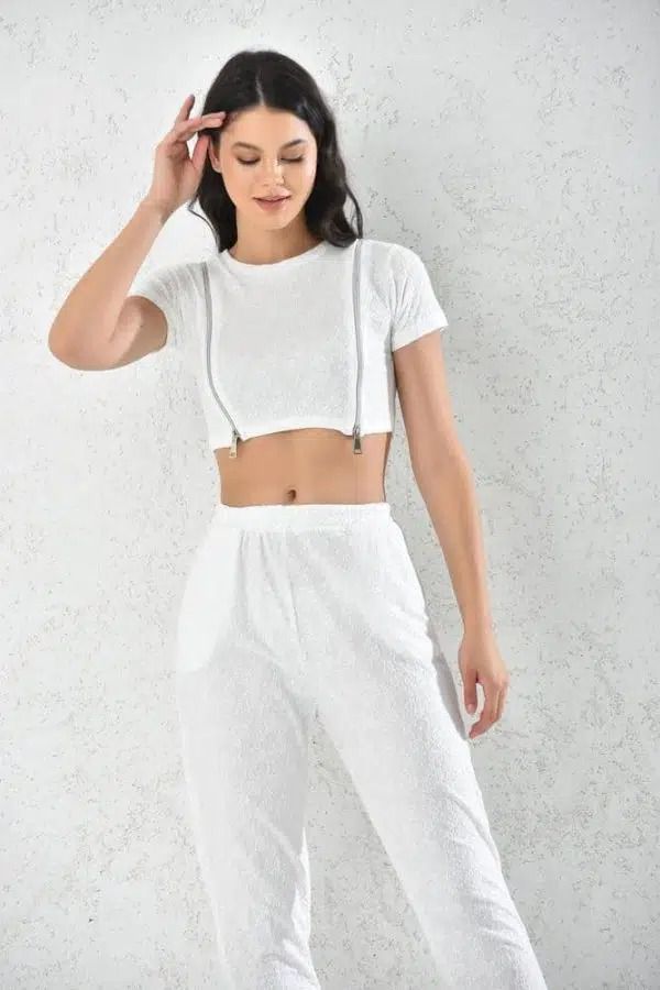 Conjunto PantalonDeportivo Mujer Blanco Abierto Sarah&Ella-1