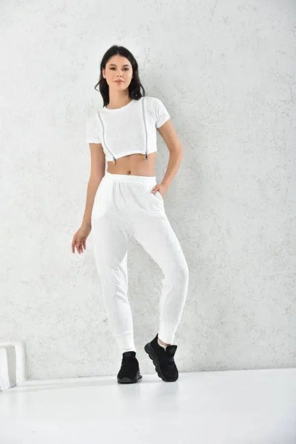 Conjunto PantalonDeportivo Mujer Blanco Abierto Sarah&Ella-2