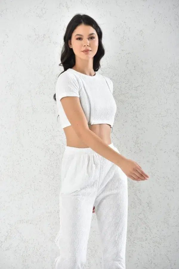 Conjunto PantalonDeportivo Mujer Blanco Abierto Sarah&Ella-5