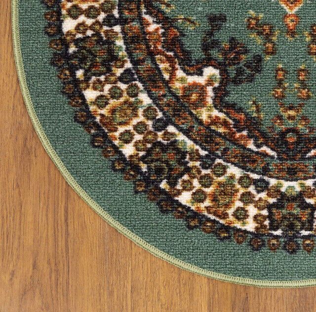 Alfombra Alfodia Redonda Verde 150x150 Cm Antideslizante -3
