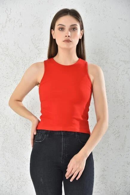 Polera Sin Manga Rojo para Mujer-0