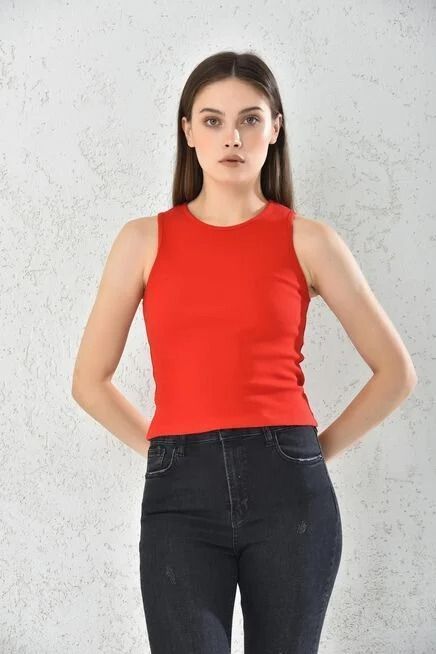 Polera Sin Manga Rojo para Mujer-1