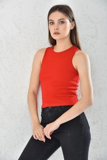Polera Sin Manga Rojo para Mujer-2