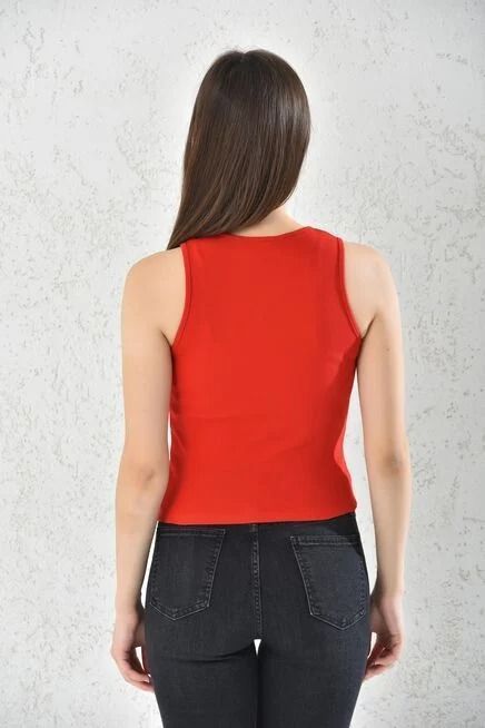 Polera Sin Manga Rojo para Mujer-3
