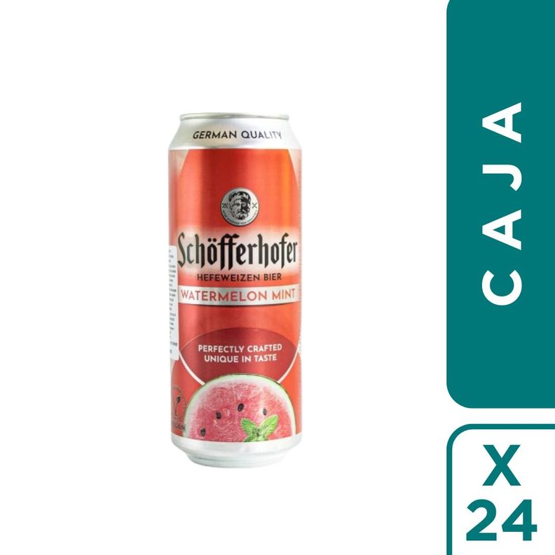 Caja 24 un. Cerveza Lata Sandia Menta Schöferhoffer  500 cc-0