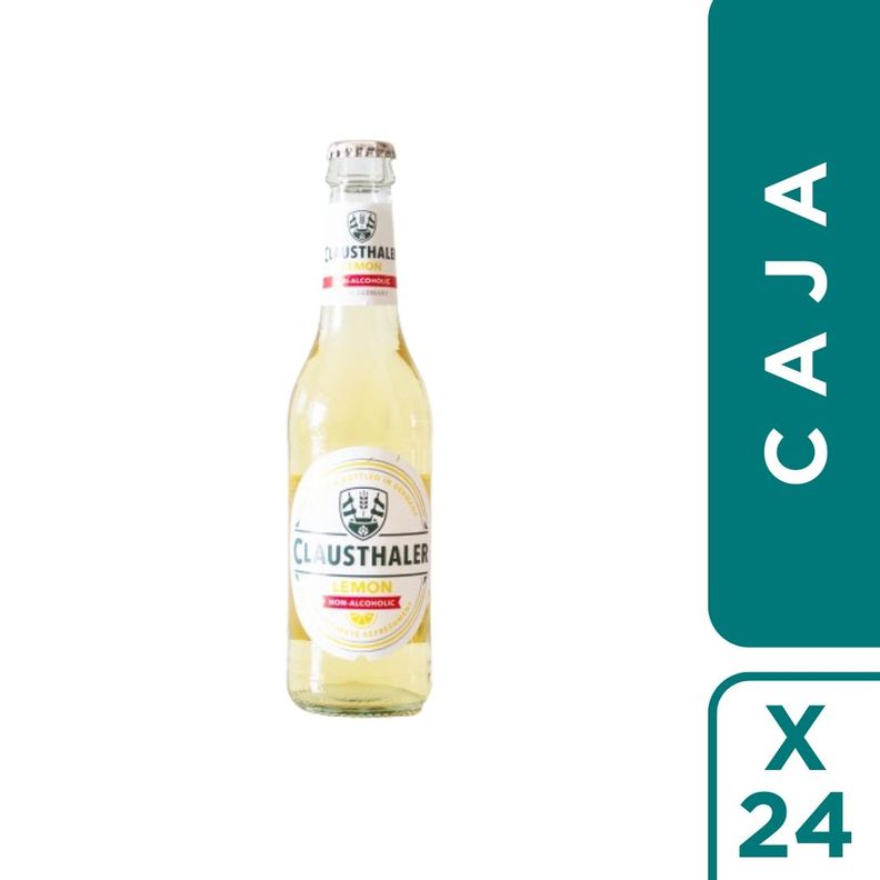 24 Botellas Cerveza Sin Alcohol Limon Clausthaler 330 cc c/u-0