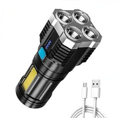 LINTERNA LED RECARGABLE DE ALTA POTENCIA 4 FOCOS -1