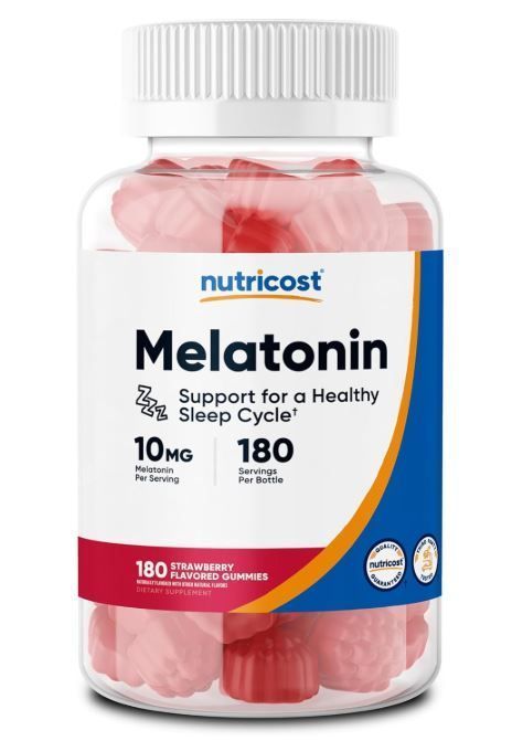Melatonina 10mg 180 gomitas sabor frutilla - Marca Nutricost-0