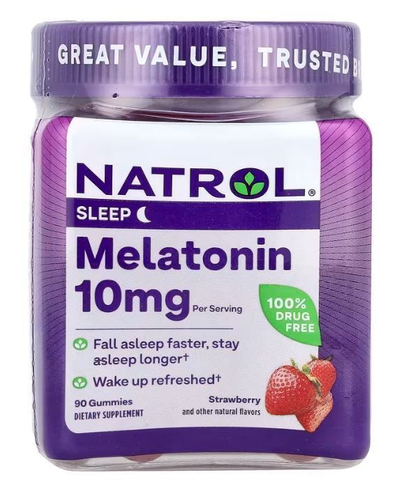 Melatonina 10mg 90 gomitas sabor frutilla - Marca Natrol-0