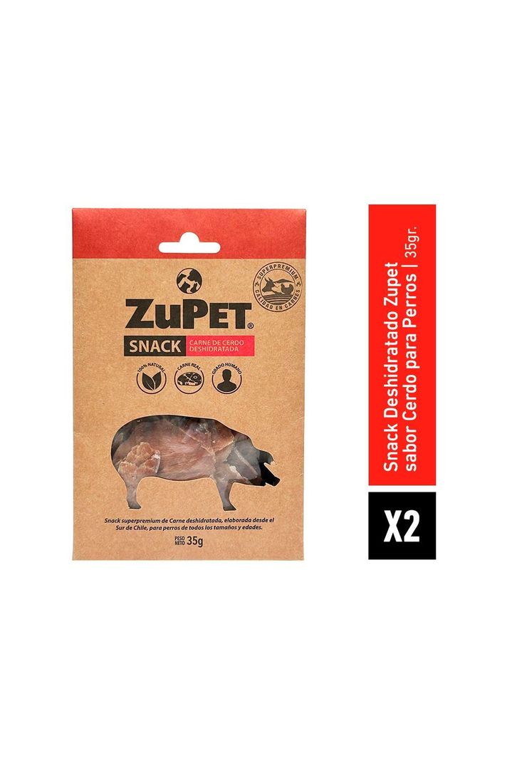 Pack X2 Snack Perro Zupet Deshidratado Cerdo 35 gr-0