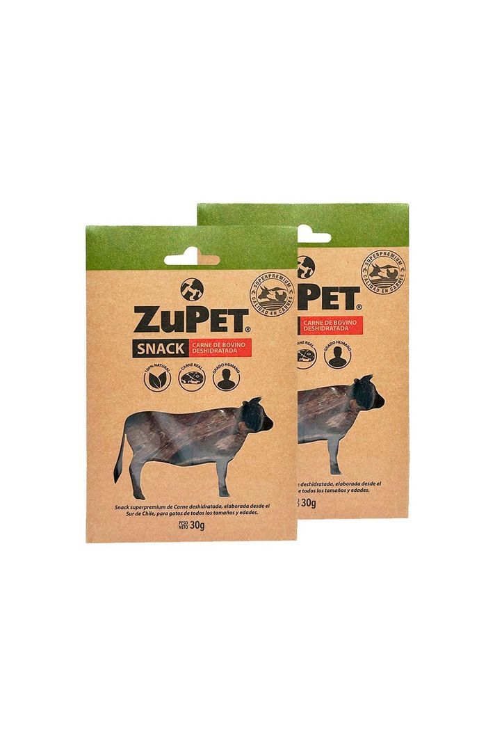 Pack X2 Snack Gato Zupet Deshidratado Vacuno 30 gr-1