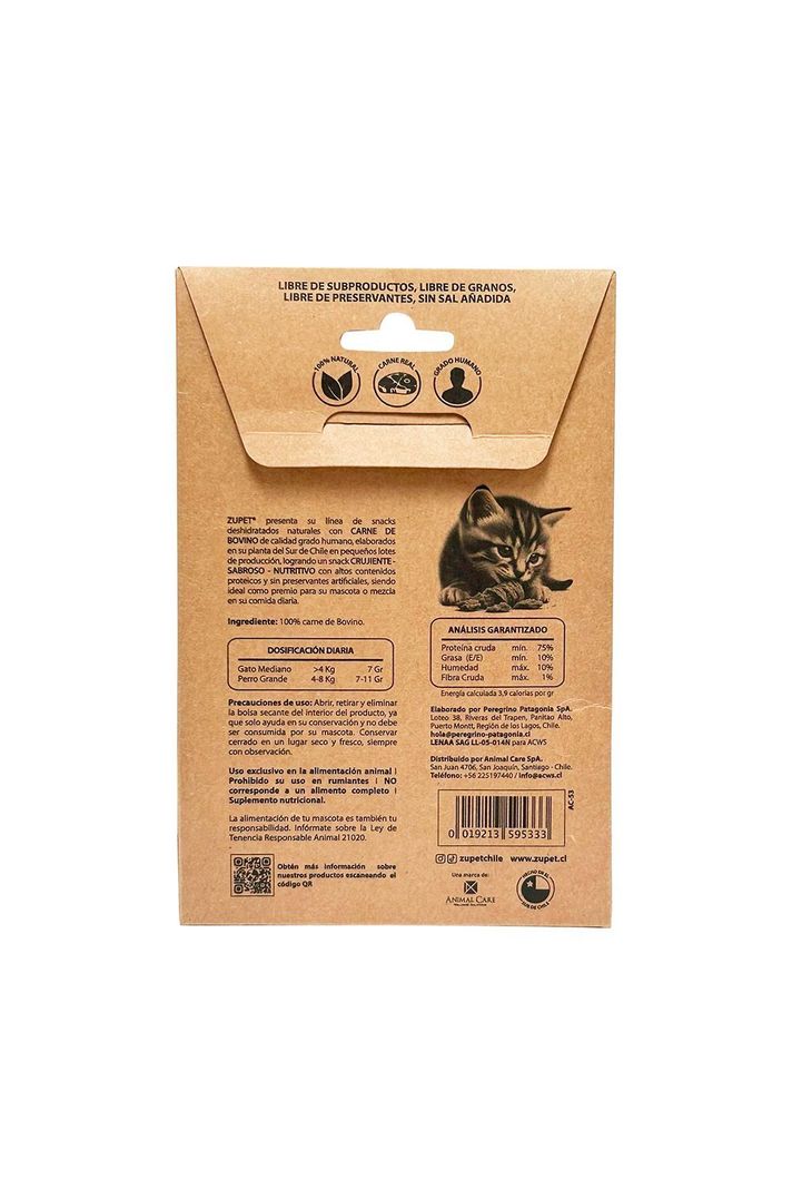 Pack X2 Snack Gato Zupet Deshidratado Vacuno 30 gr-2