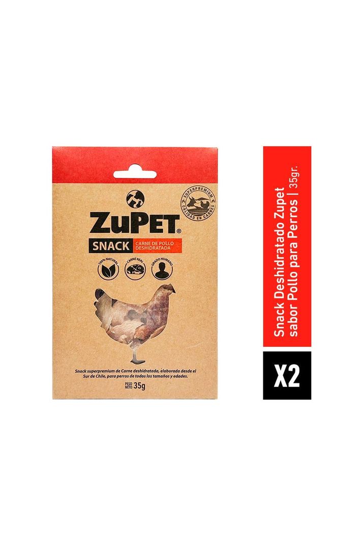 Pack X2 Snack Perro Zupet Deshidratado Pollo 35 gr-0