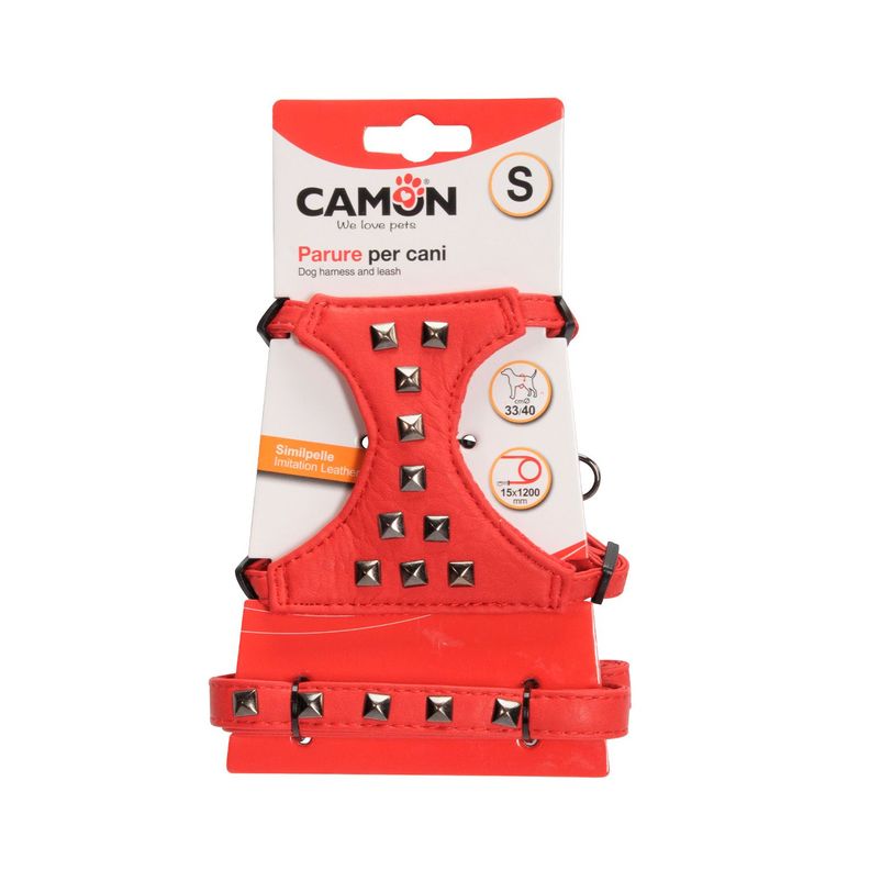 Arnes con Correa Camon para Perros Rojo Talla S 120x15-1