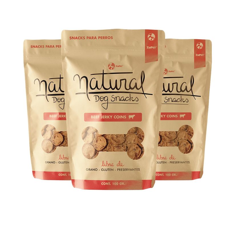 Natural Dog Snack Beef Jerky Slices 100gr Pack X3