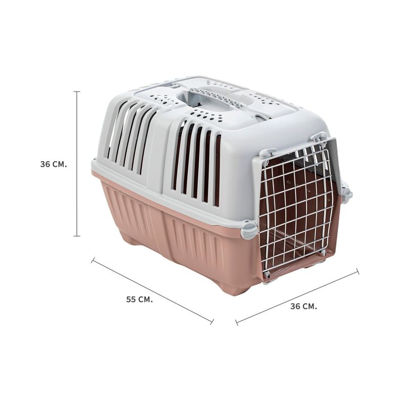 Jaula Transporte Mascotas Pratiko Metal 2 Rosa Opaco MPS-1