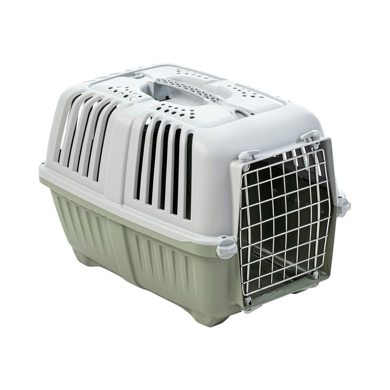 Jaula Transporte Mascotas Pratiko Metal 1 Verde Opaco MPS-0