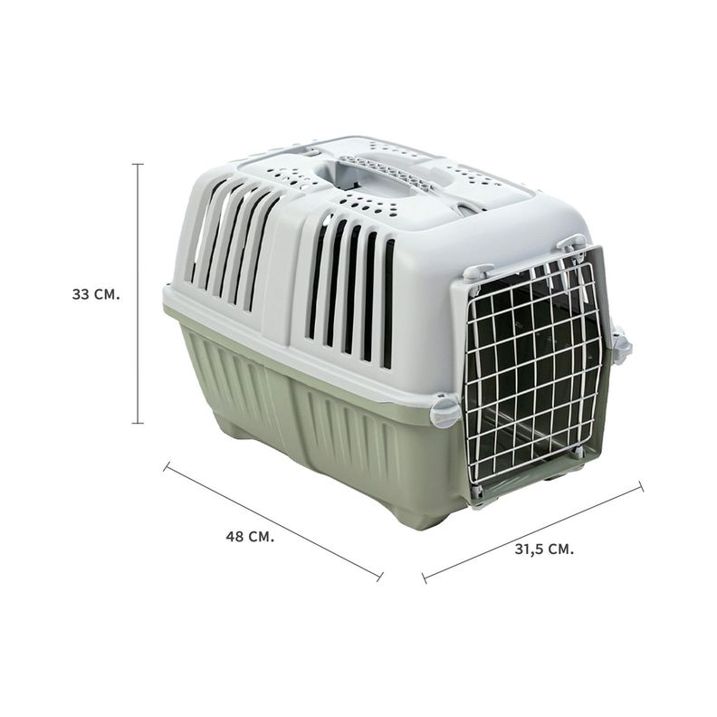 Jaula Transporte Mascotas Pratiko Metal 1 Verde Opaco MPS-1
