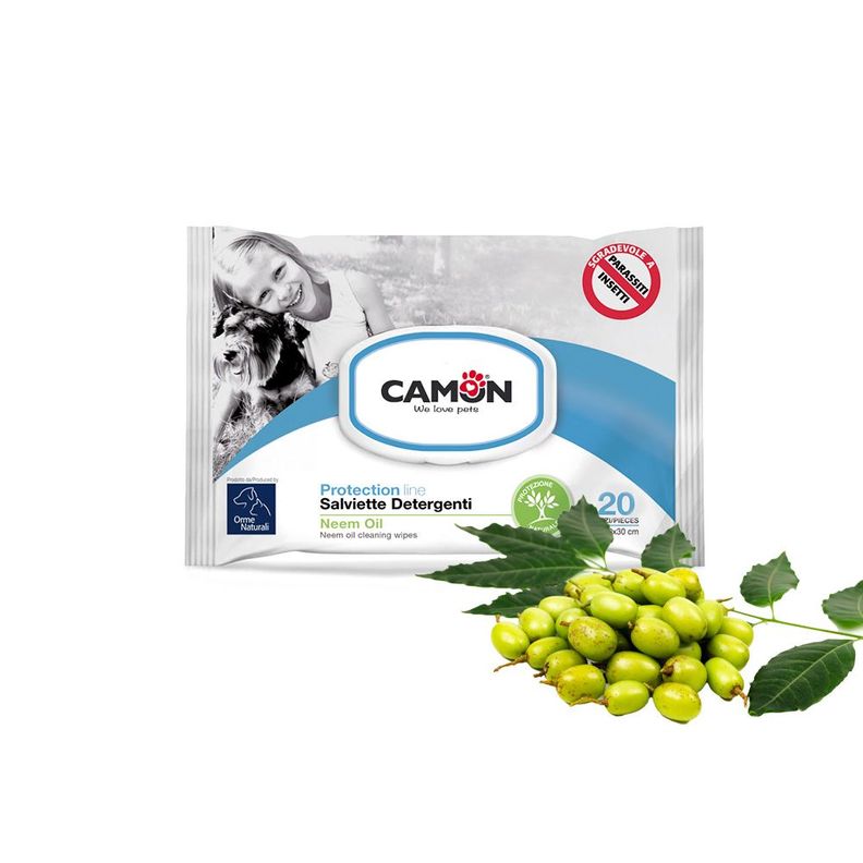 Toallitas Humedas Camon Aceite de Neem Perros y Gatos 20un-1