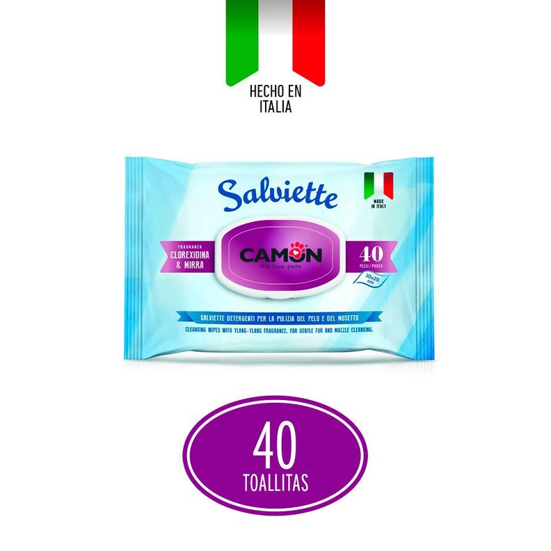 Toallitas Humedas Camon Clorhexidina y Mira 40Un-2