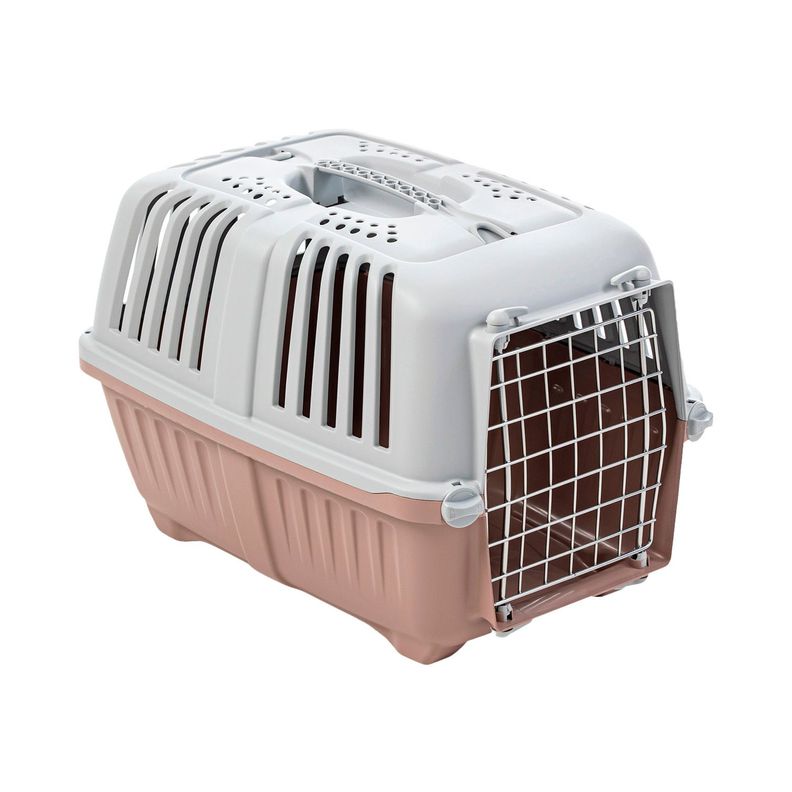 Jaula Transporte Mascotas Pratiko Metal 3 Rosa Opaco MPS-0