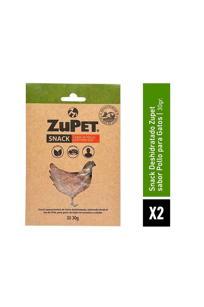 Pack X2 Snack Gato Zupet Deshidratado Pollo 30 gr-0