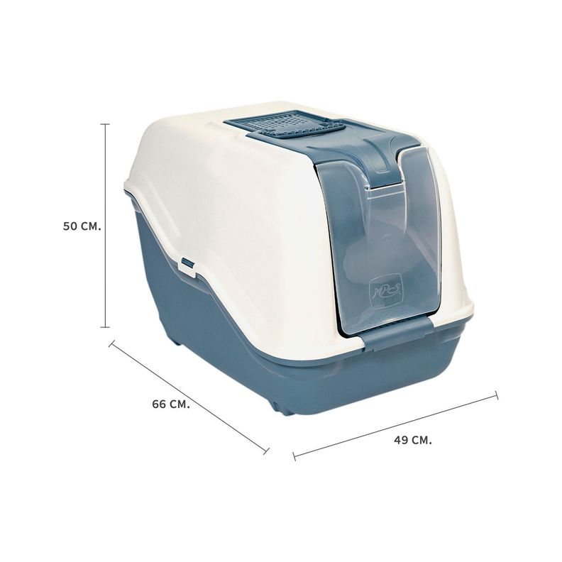 Arenero para Gato Netta Maxi Close Azul Opaco MPS-3