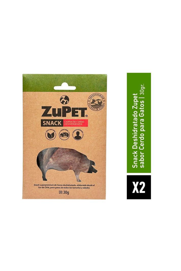 Pack X2 Snack Gato Zupet Deshidratado Cerdo 30 Gr-0