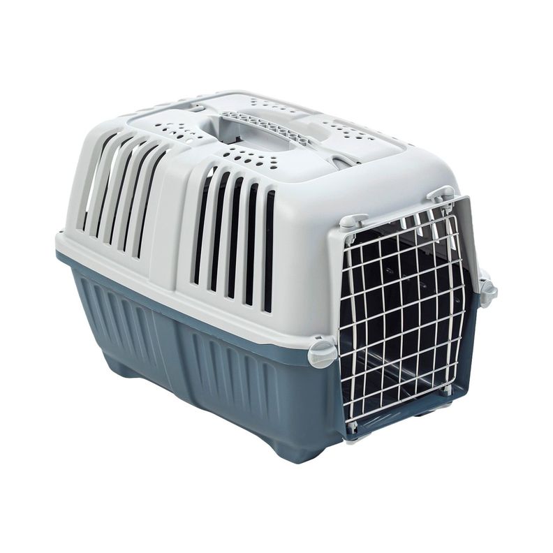 Jaula Transporte Mascotas Pratiko Metal 2 Azul Opaco MPS-0