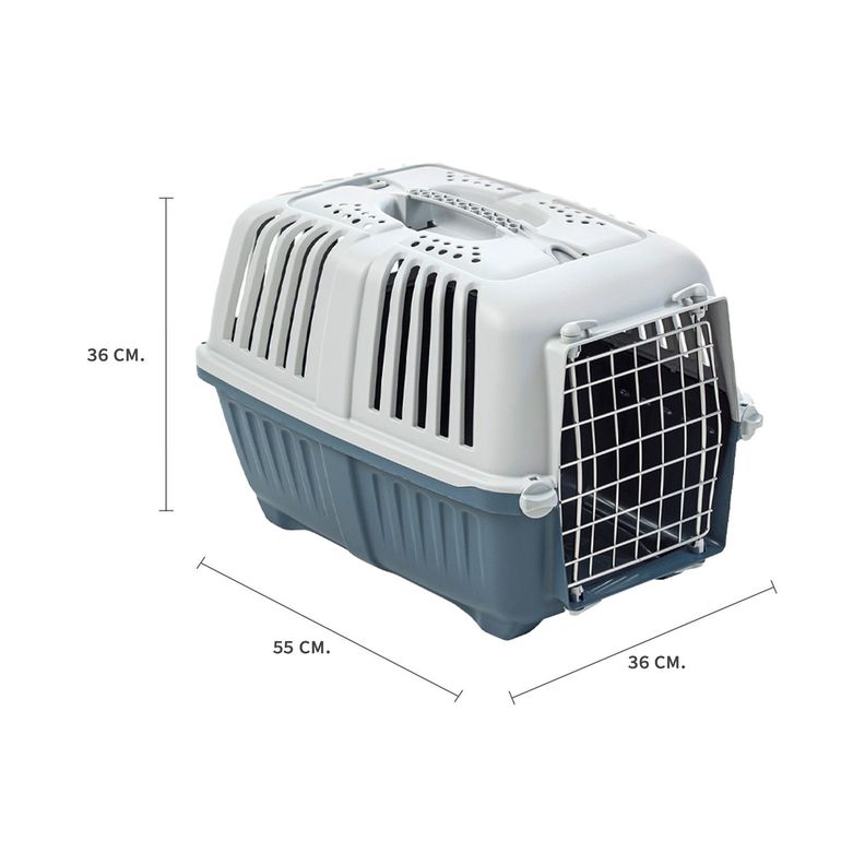 Jaula Transporte Mascotas Pratiko Metal 2 Azul Opaco MPS-1
