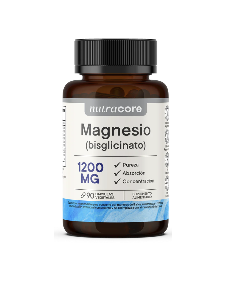 Magnesio Bisglicinato 1200 mg, 90 capsulas, NutraCore