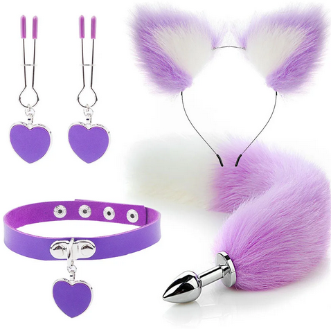 Kit BDSM gatita (5 piezas) plug anal-1