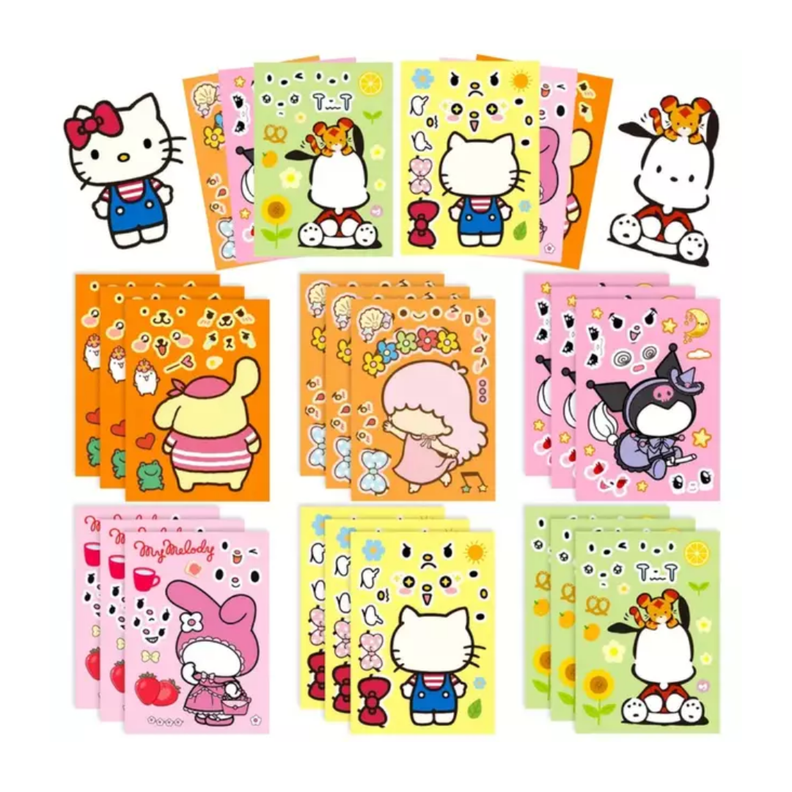Stickers Hello Kitty Y Amigos 6 Laminas Armables Pegatinas